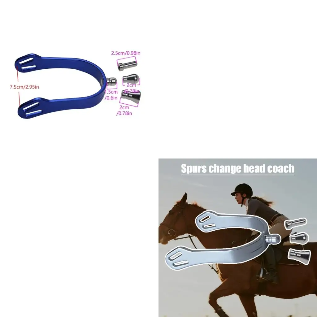 Q39E Universal Horse Riding Spur With Detachable Head Aluminum Alloy Horse Boot Spur Competition Equipments For Beginners