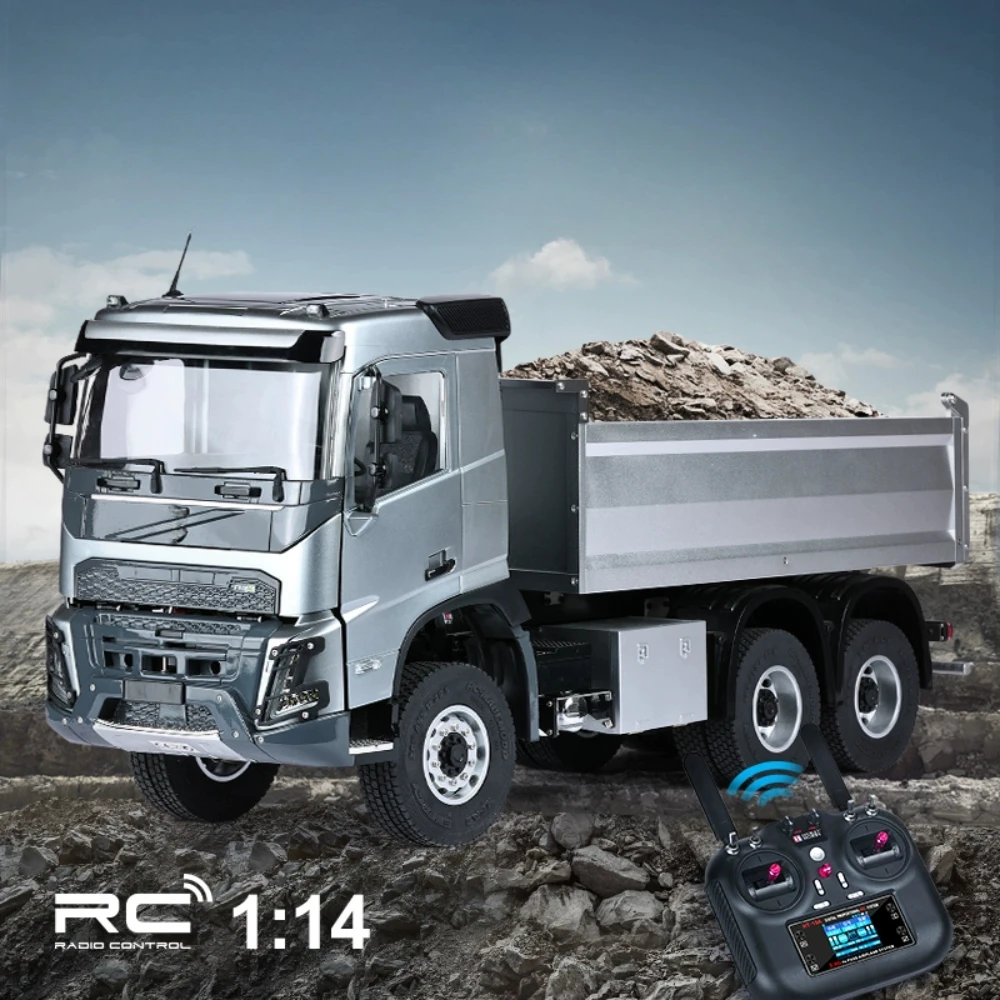 مزدوج النسر E015 مركبة يتم التحكم بها عن بُعد 1/14 FMX RC شاحنة قلابة المعادن محاكاة الهندسة نموذج الكهربائية التحكم عن بعد سيارة الصبي لعبة هدية