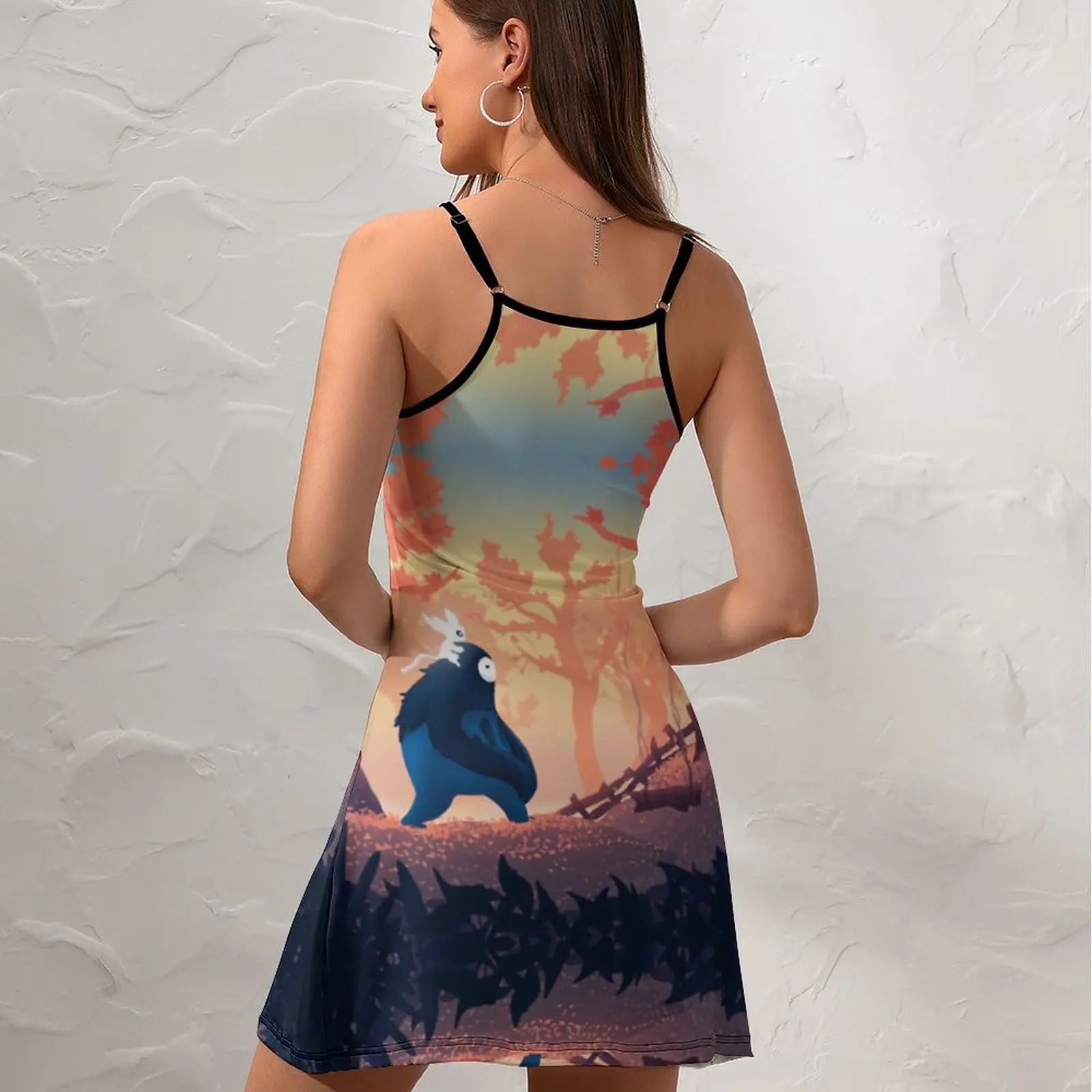 Orange Ori And The Blind Forest Platform Adventure  Women's Sling Dress Funny Sexy Woman's Clothing Funny Sarcastic Cocktails Dr