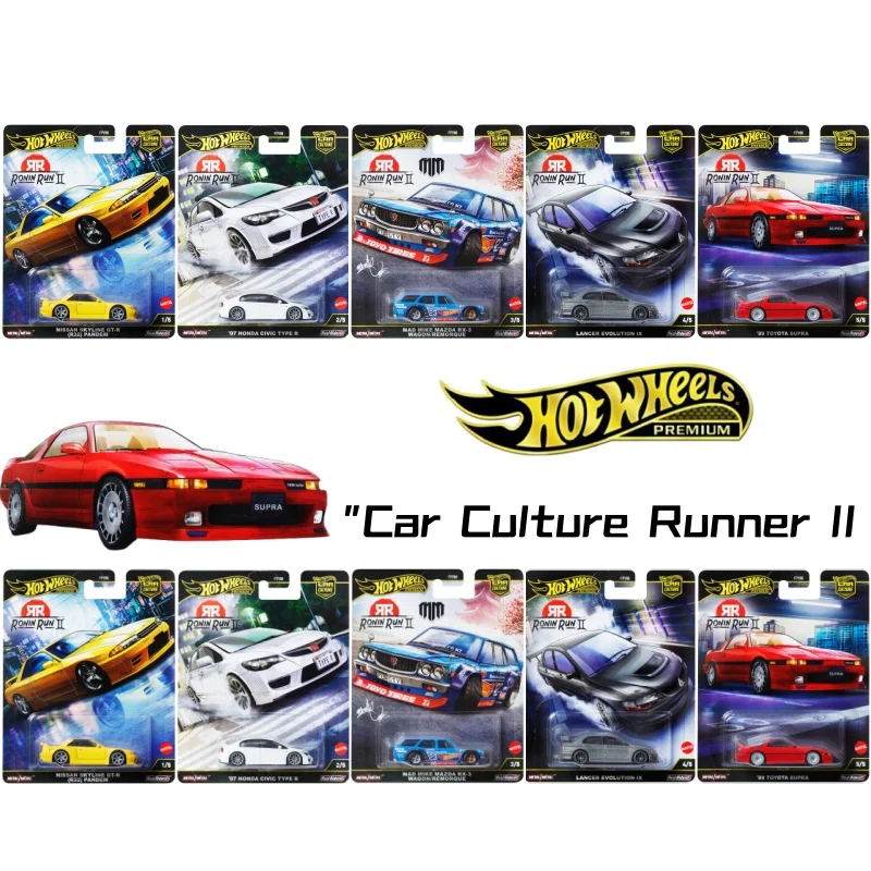 

Hot Wheels Car Culture Runners Run II Железная нижняя резиновая шина Nissan Honda Mazda Модель автомобиля из сплава Коллекционная игрушечная машина