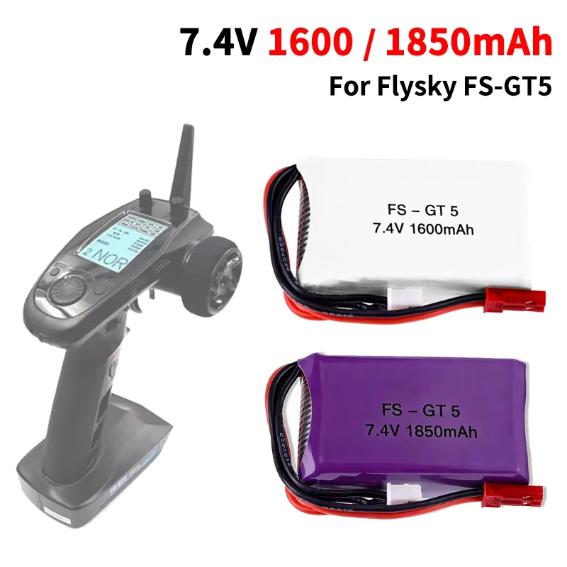 7,4 V 1600 mAh 1850 mAh Lipo-Akku mit JST-Stecker für Flysky FS-GT5 Sender RC-Modellteile Hubschrauber für MC6C MCE7