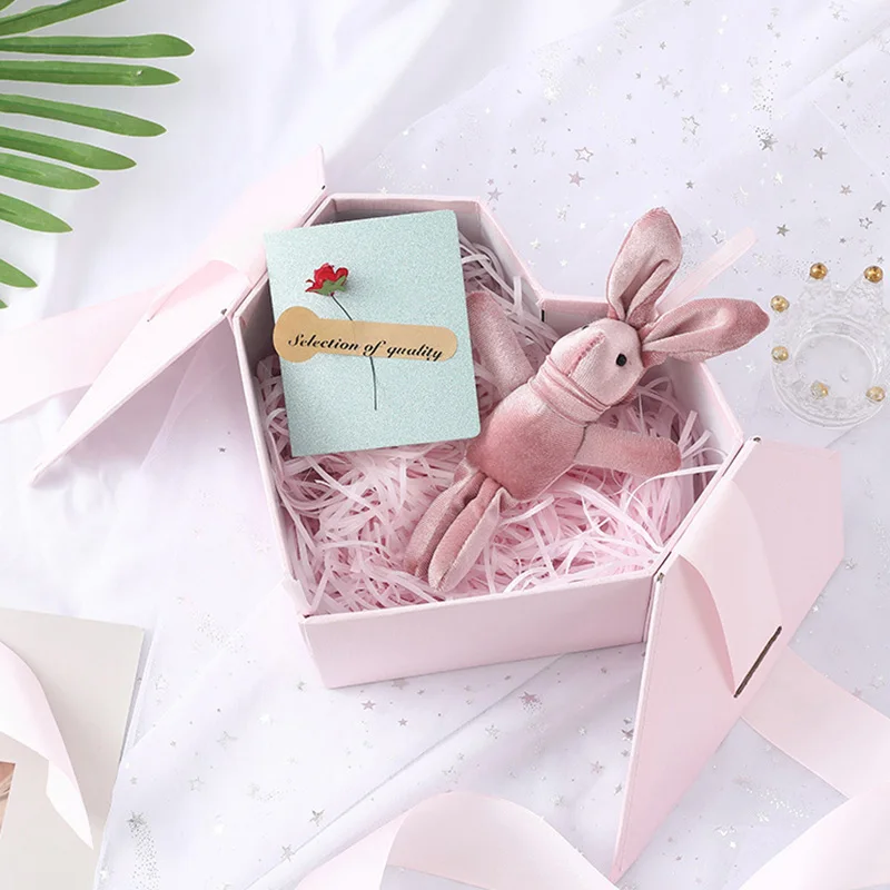 Scatola di caramelle per matrimoni a forma di cuore scatola regalo per feste regalo di san valentino di natale in tinta unita con nastro a forma di cuore