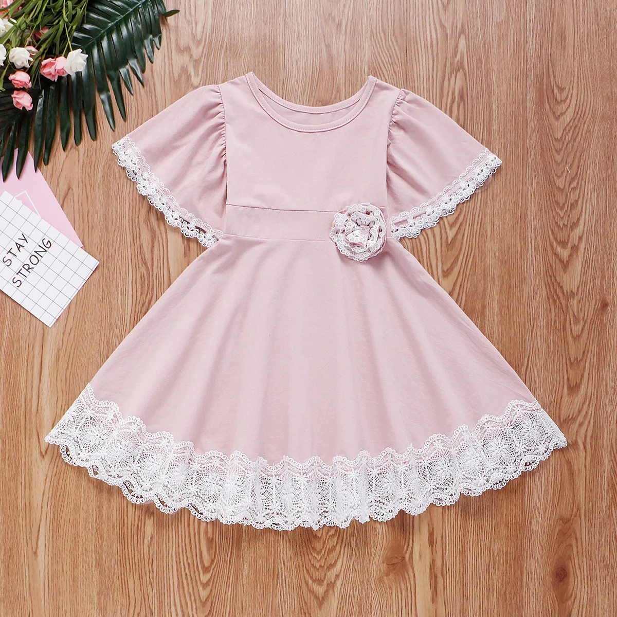 Summer Children's Clothing Dress Girls Short-sleeved Comfortable Princess Dresses Kids Birthday Party Casual Daily Lace Vestidos