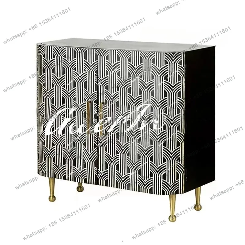 

zj.French solid wood hand-painted home shoe cabinet/retro old partition/new Chinese simple decorative wine cabinet