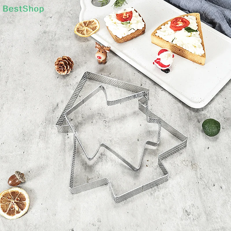 

1 Pcs Christmas Tree Shape Stainless Perforated Seamless Tart Ring Quiche Ring Tart Pan Pie Tart Ring With Hole Tart Shell Ring
