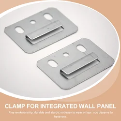 100 Pcs Wall Buckle Stainless Steel Panel Clamp Furniture Hardware Clothes Rack Hangers for Integrated Board
