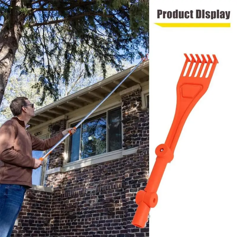 Gutter Cleaning Tool Gutter Rake From Ground Mini Rake With Swivel Handle Perfect Tool For Roofs Gutters And Hard-to-reach Areas