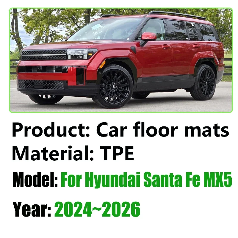 Car Accessories For Hyundai Santa Fe MX5 2024 2025 2026 3D TPE Material Auto Floor Mat Anti-scratch Mud Carpet Foot Pad Full Rug