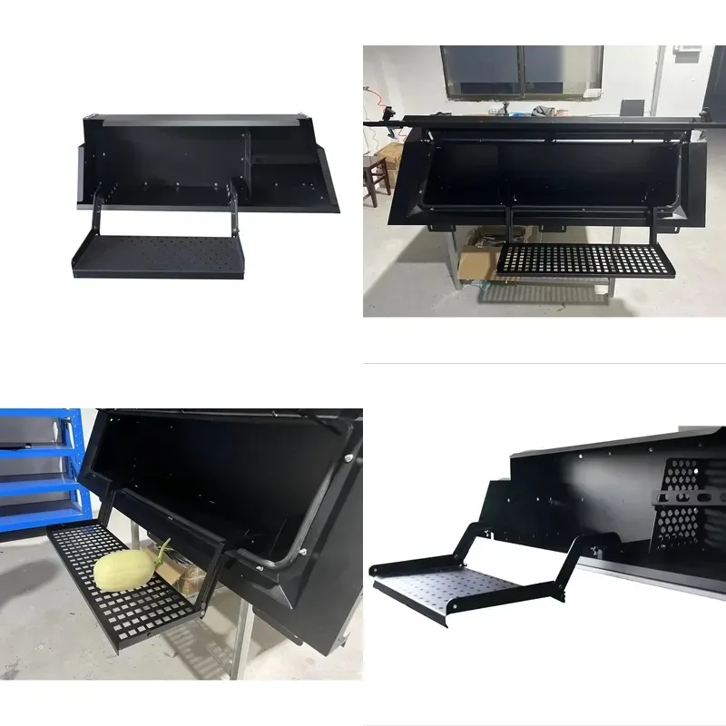 Durable Off Road Camper Hard Cover Side Toolbox for Pickup Canopy Storage Folding Box