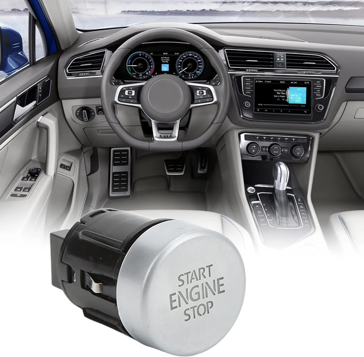 

НОВЫЙ 5N0959839 Кнопка запуска двигателя, подходит для V0lkswagen Tiguan 2008-2016, подходит для V0lkswagen Sharan 2011-2016,