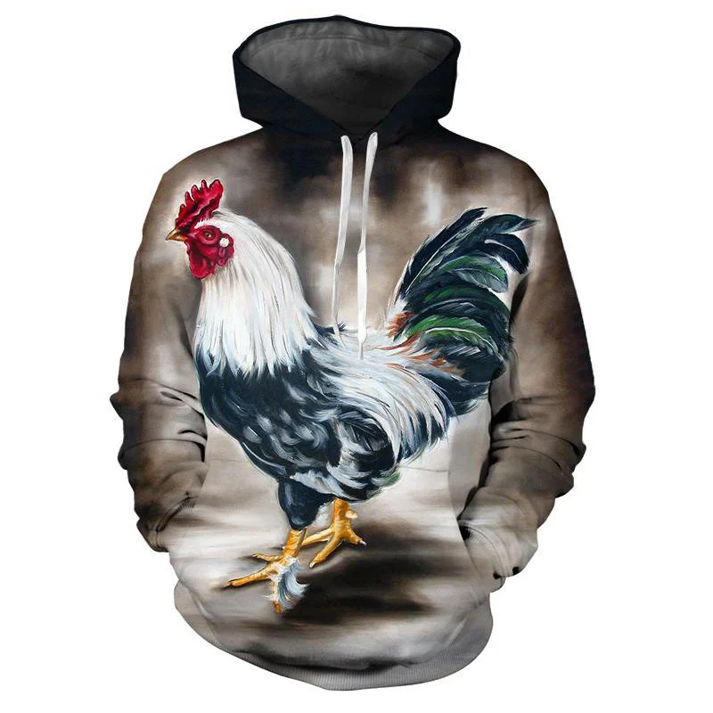 

Funny Rooster Pattern Hoodie For Men Animal 3D Printed Long Sleeves Autumn Casual Hoodies Oversized Sweatshirts Pullover Tops