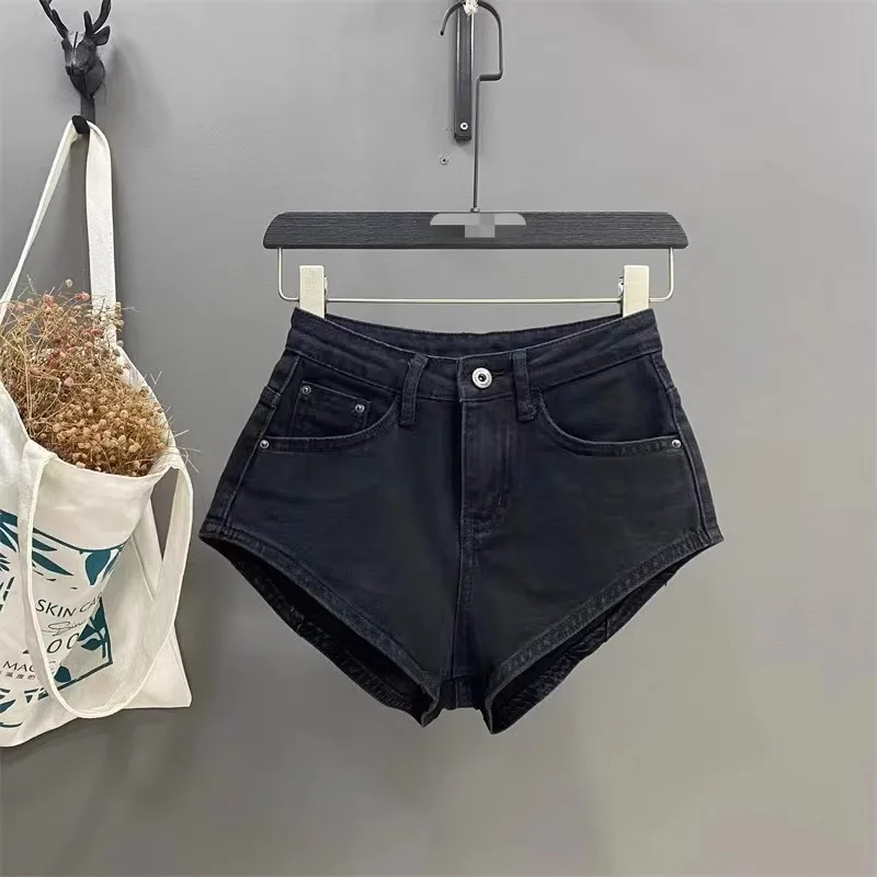 Enge Denim-Shorts, Hot Girl Y2k Ultra-Kurze Gewaschene Jeans mit Bündchen, Sommerkleidung für Frauen – Detail 7