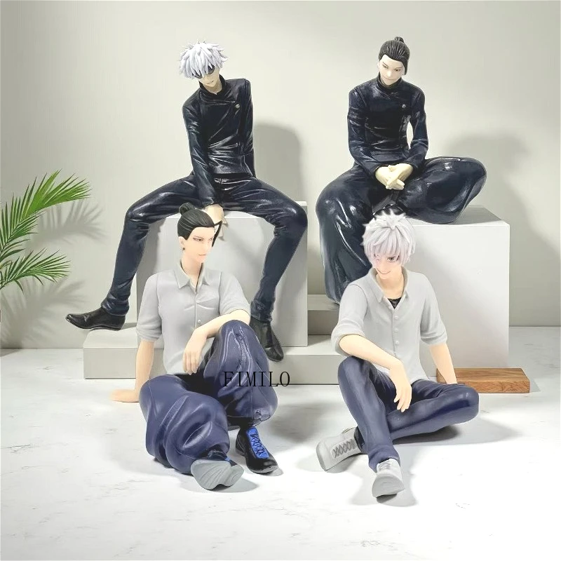 

Satoru Gojo Statue Jujutsu Kaisen Figure Geto Suguru Sitting Posture Action Figures Prison Realm Anime Model Pvc Ornament Toys