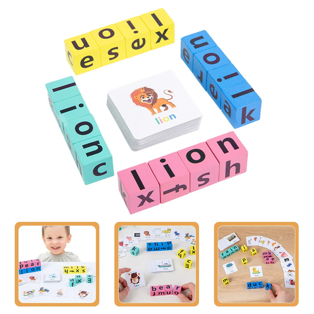 

1Set High Quality Wood Letter Spelling Game Alphabet Puzzle Creative Kids Learning Educational Cognitive Skill Development