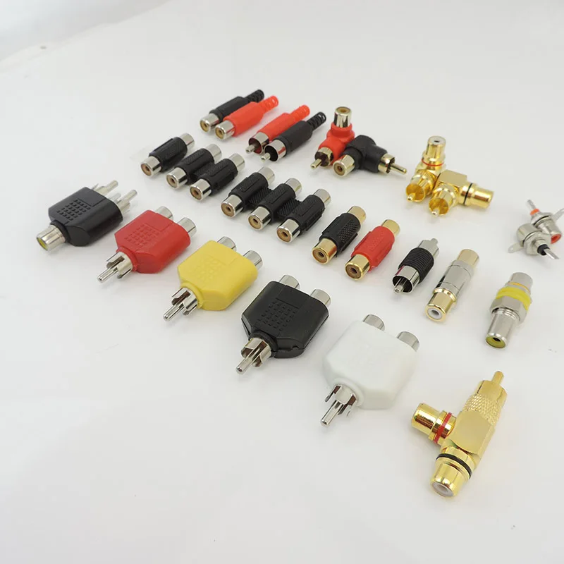 RCA موصل قابس مقبس ذكور وإناث ، كاميرا CCTV ، فيديو AV ، صوت W28 ، M ، F ، 2RCA ، محولات 3RCA