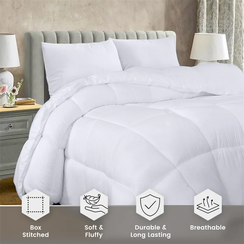 Bedding Comforter Duvet Insert, Five-Star Hotel Quilted Comforter, High End Goose Down Duvets, Super Soft Fluffy Blanket Cozy