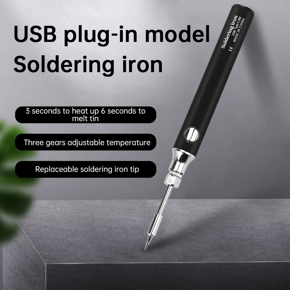  Latest USB Soldering Iron with Type-C Plug-in Design Three-Temperature-Setting Mini Soldering Iron 300–450°C 