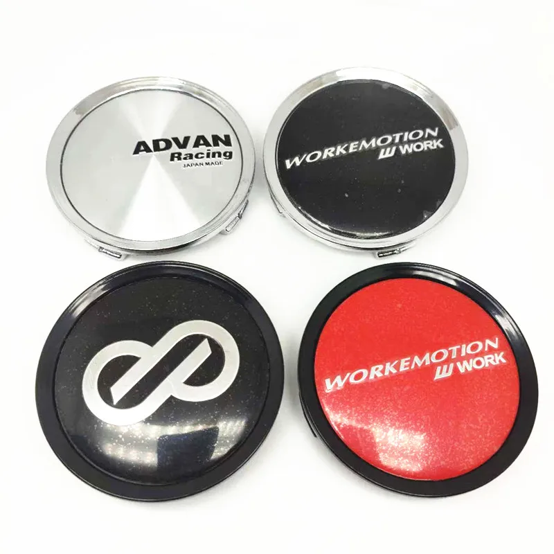 4pcs 75mm 70mm Advan Racing Enkei W Work Emotion Wheel Center Caps Hub Car Styling Dust-proof Hubcaps Cover Badge