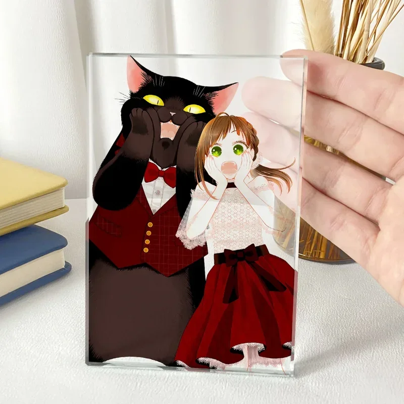 Anime Stand Model Cosplay Desktop Decor The Masterful Cat Is Depressed Again Today Fukuzawa Saku Yukichi Square Crystal Thick image 3