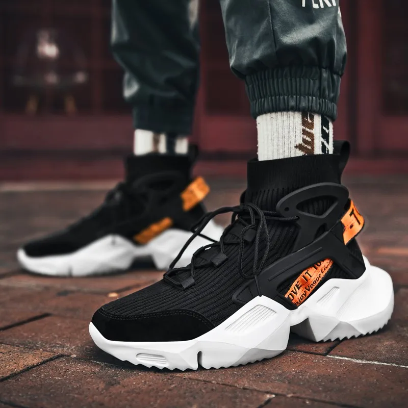 

Men Sneakers Casual Shoes Lightweight Running Shoes Outdoor Trainers Man Sock Shoes High Top Sporting Shoes Breathable Flats Men