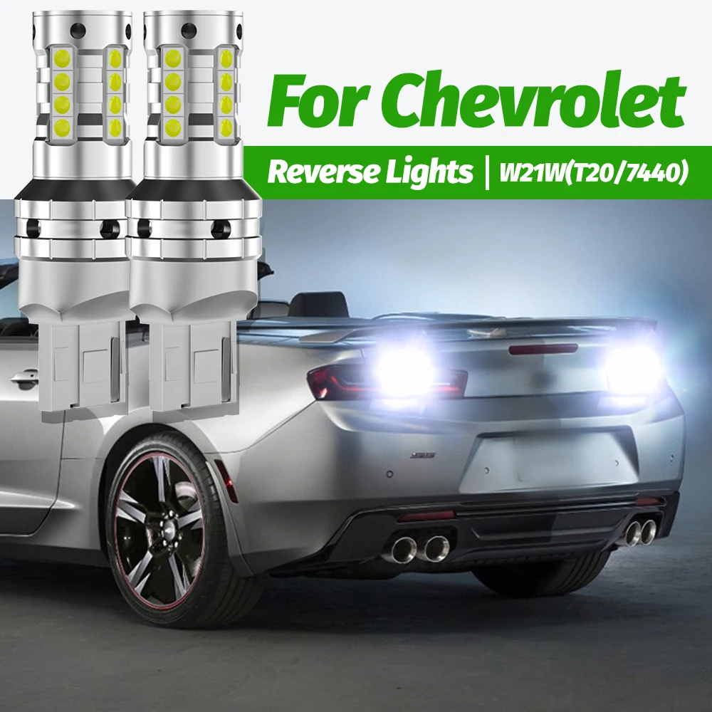 

2pcs LED Reverse Light Blub Backup Lamp W21W 7440 T20 Canbus No Error For Chevrolet Camaro 2015-2023 2016 2017 2018 2019 2020