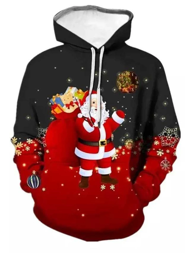 Funny Christmas Santa 3D Print Hoodies Mens Designer Clothes Women Fashion Pullover Sweatshirt Kids Casual Hoodie Spring/Autumn