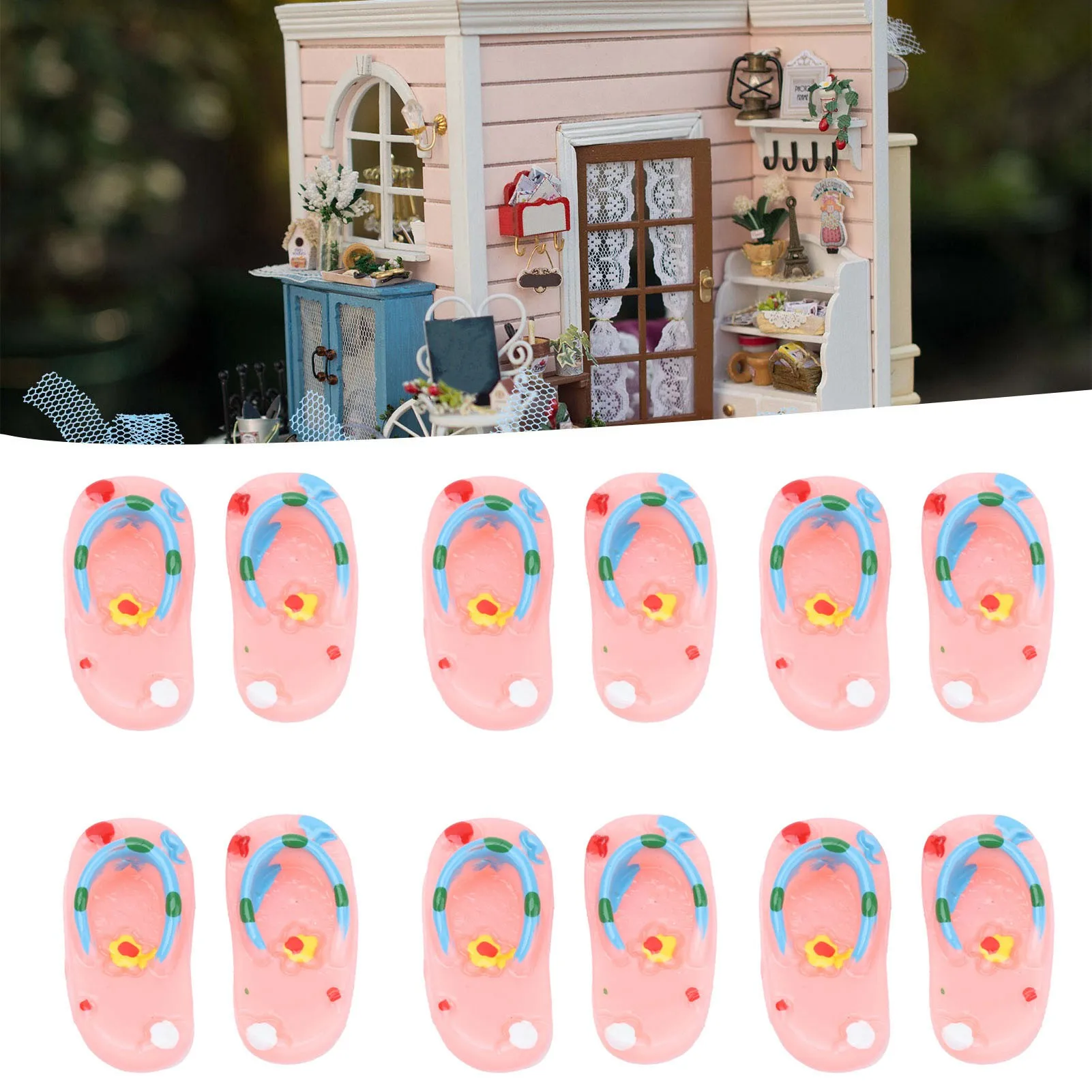 ZK40 Mini Flip Flops Simulation Miniature Scene Models Dollhouse Accessories for Above 3 Years Old