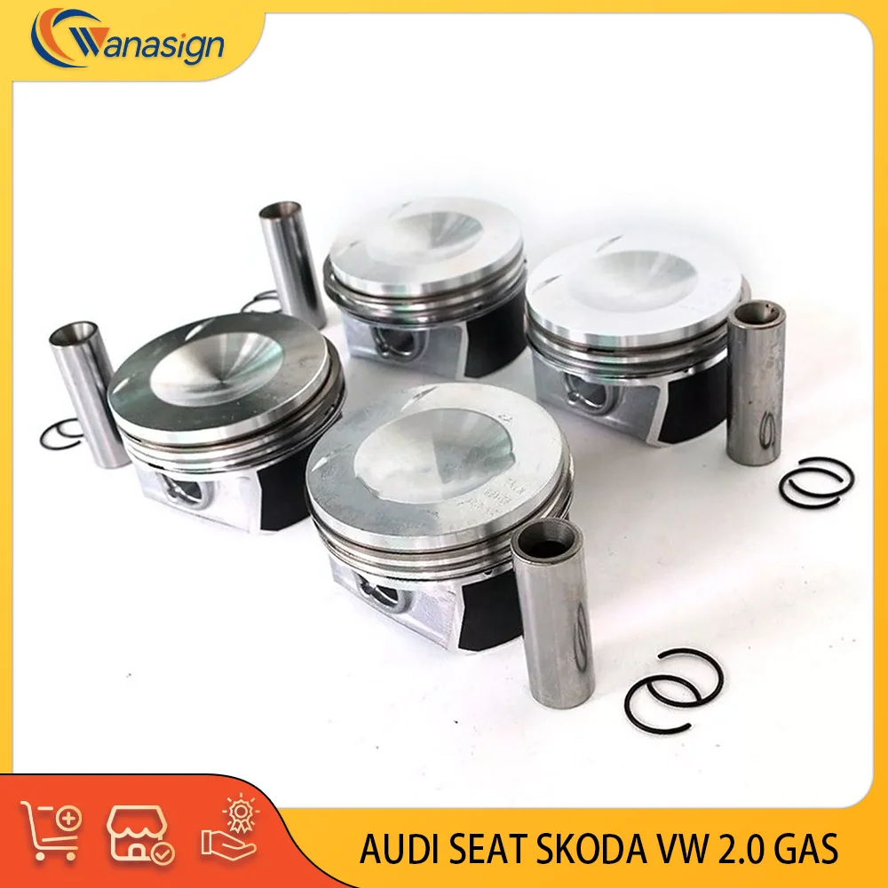 

AUTO ENGINE PARTS Piston & Piston Ring kit for AUDI SEAT SKODA VW 2.0L 2.0T L4 GAS 2.0 L T 2004-2015 OE 06D107066AA