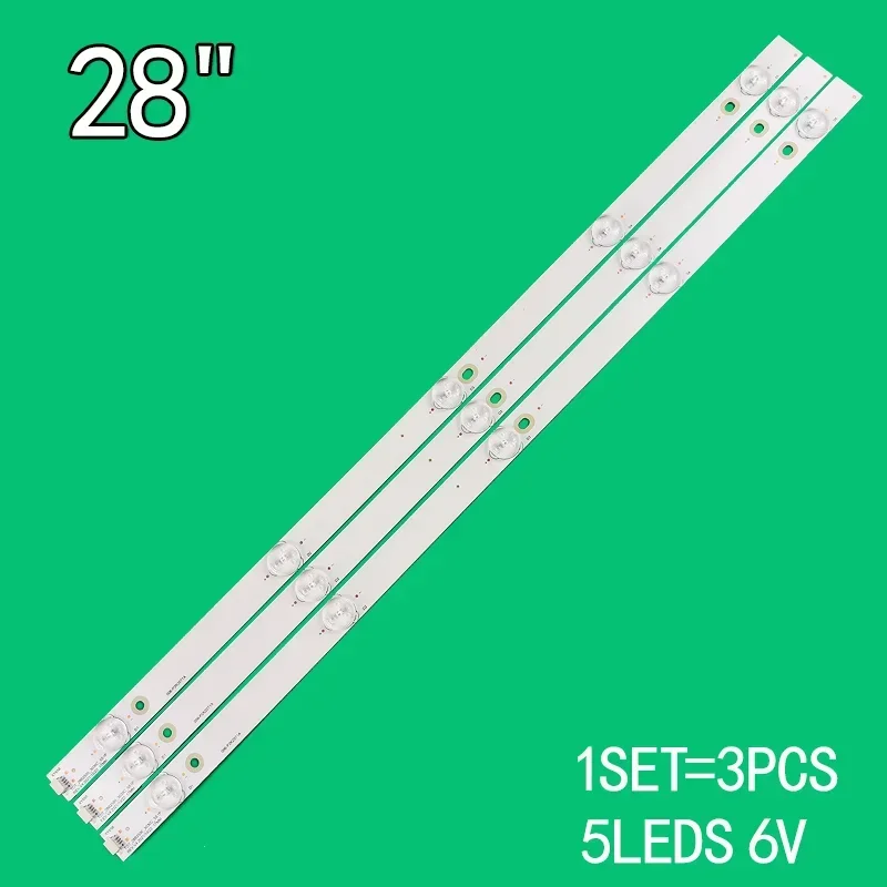 

3Pcs=1Set 524mm 5LED 6V For tcl 28" LCD TV T0T-28B2550-3030C-5S1P 006-P2K2071A 4C-LB280T-YH1 4C-LB280T-YH2 TCL H28VPP00 H28V9900