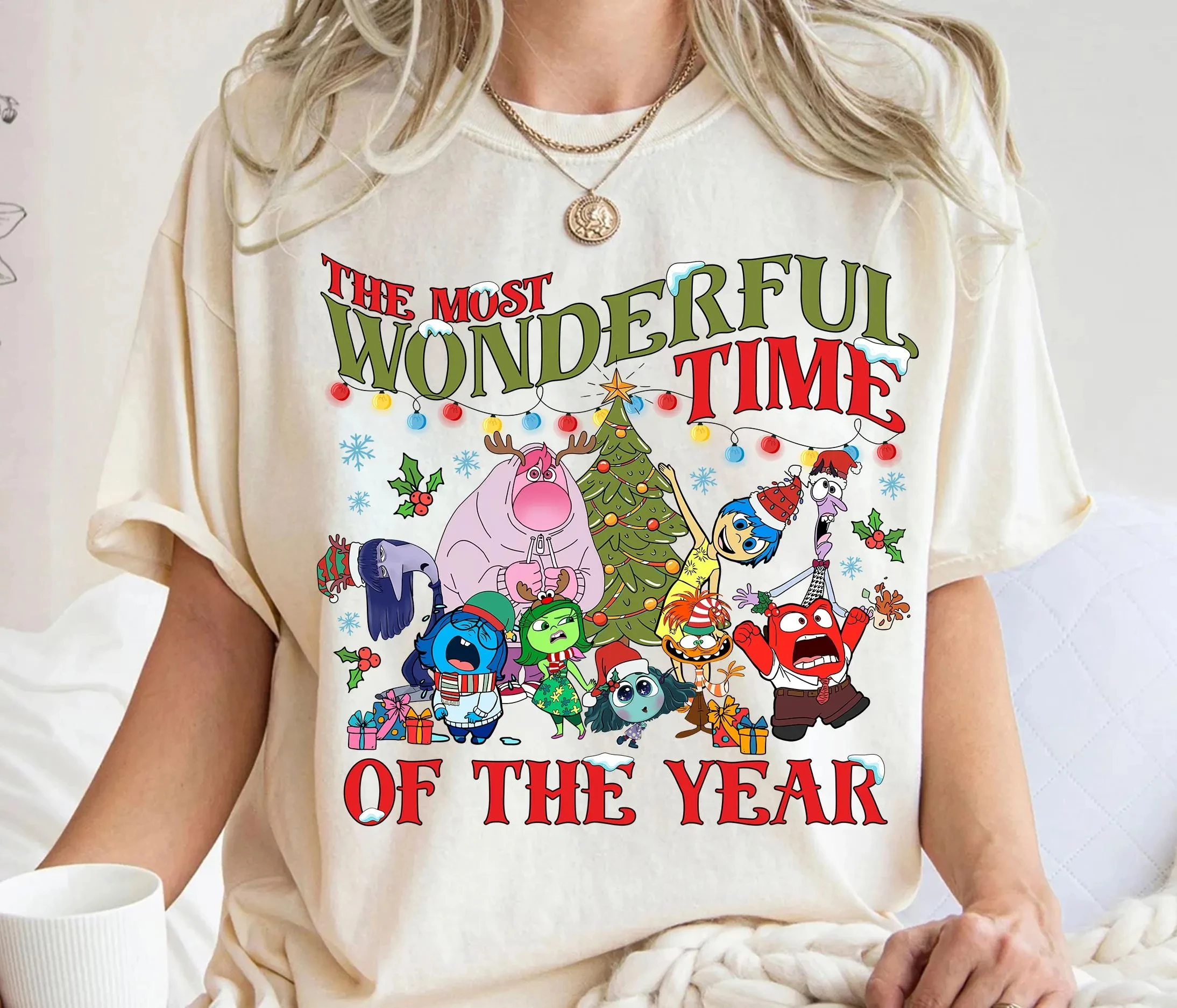 

Disney Pixar Inside Out 2 Christmas Tree The Most Wonderful Time Of The Year Shirt