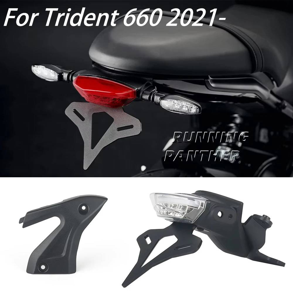 

Motorcycle license plate holder integrated taillight tail neat rear mudguard attachment suitable Kit For Trident 660 2021-