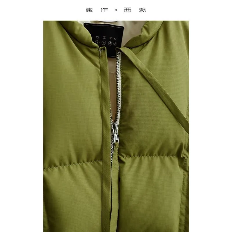 Down Vest ~ Checkered Stand-Up Collar Color-Blocked Duck down Vest for Petite Women, Suitable for Outerwear or Layering, 2025 Winter Women's Warm Vest