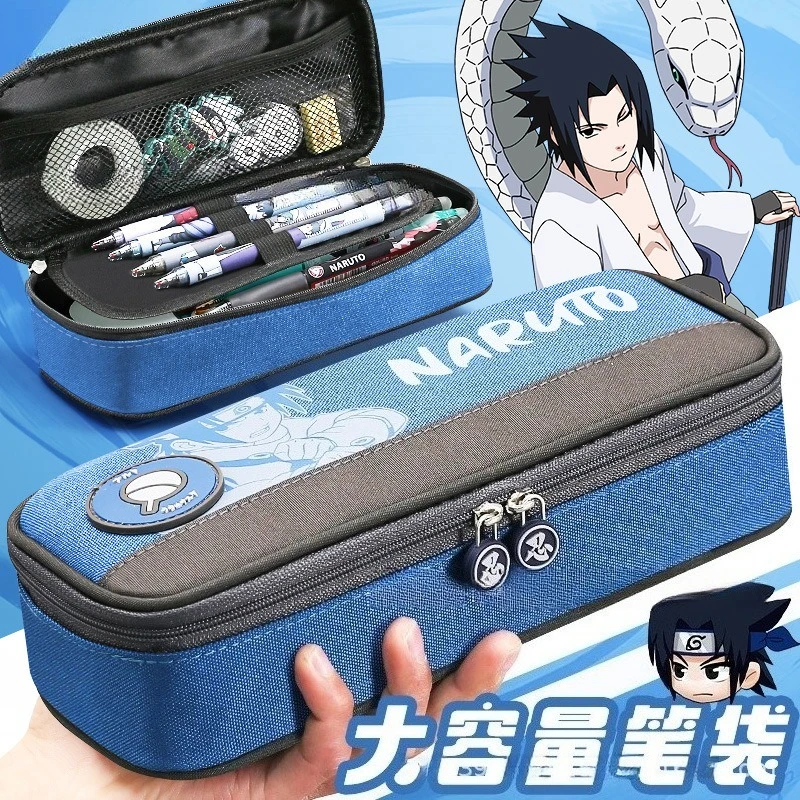 

Anime Pencil Case Naruto Sasuke Kakashi Cartoon Student Fashion Large Capacity Pencil Bags Stationery Box Gifts