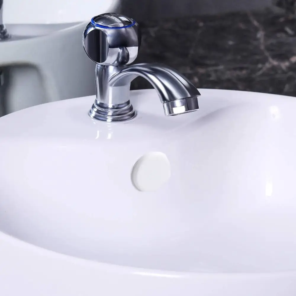 Cubiertas de desbordamiento de lavabo de goma, tapón de drenaje de bañera, inserto de lavabo de anillo redondo, tapón de repuesto, accesorios de baño, 5 piezas