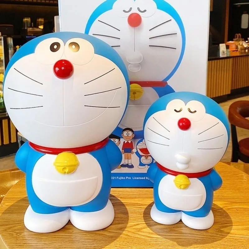 Large Kawaii Size Doraemon Action Figures Toys Anime Piggy Bank Ornament Figurines Decor Pvc Model Toy Statue Kid Birthday Gifts