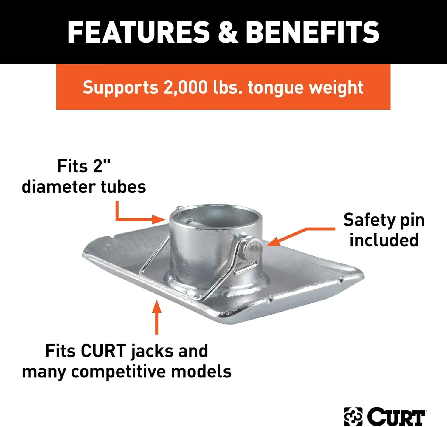 1pcs Caravan Step For Trailers Suitable For 2-Inch Diameter Tubing, 2000-Pound Capacity Caravan Step Accessories