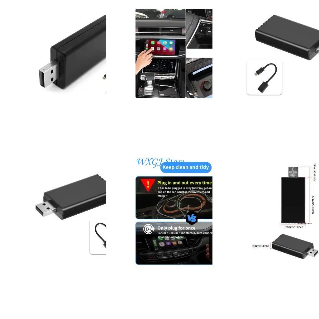 37JE Wireless Carplays Dongle Mini USB Box متوافق مع البلوتوث، محول عالمي