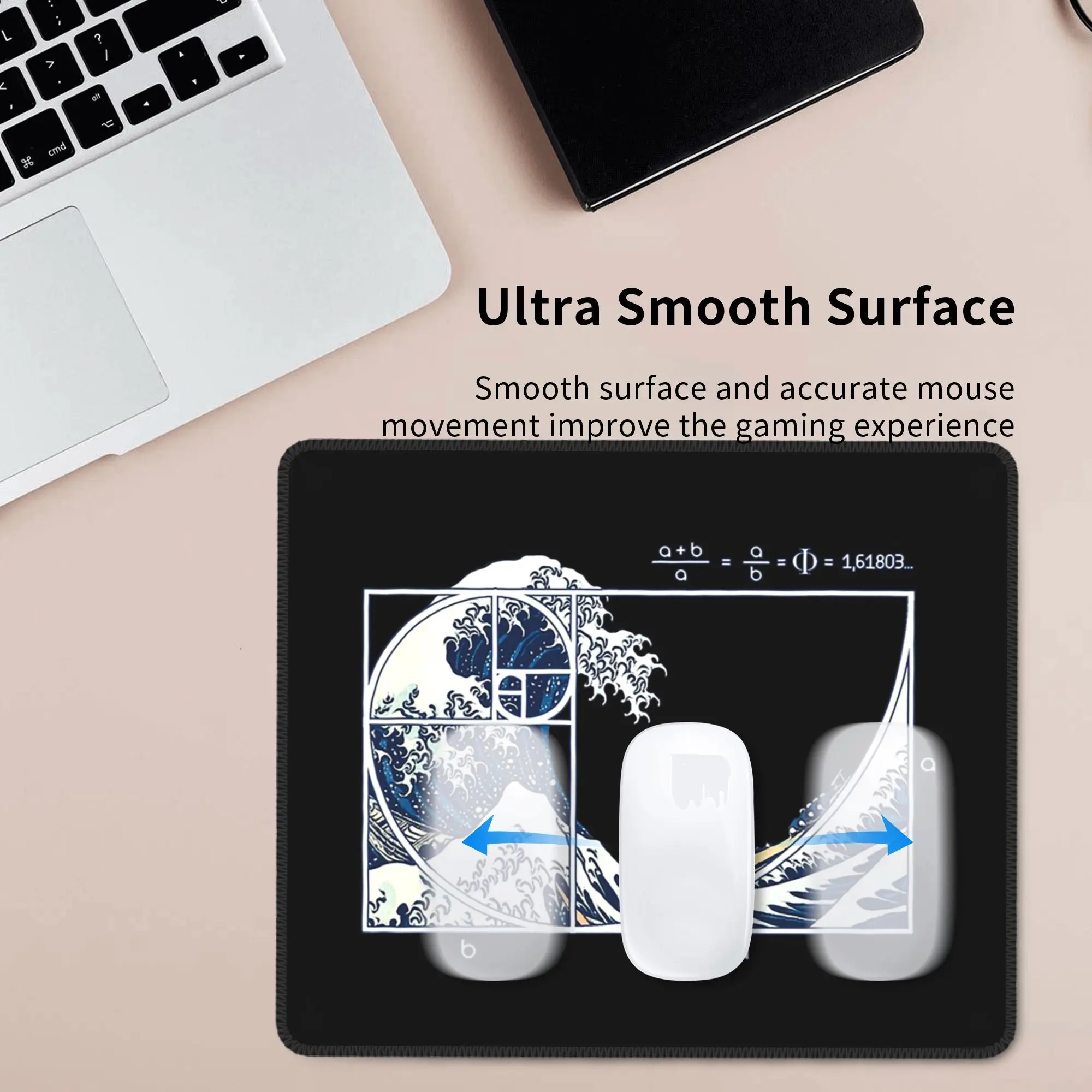 グレートフィボナッチウェーブマウスパッドコンピュータキーボードマウスマットゲーマーPCラップトップデスクマットオフィスアクセサリーテーブルマット