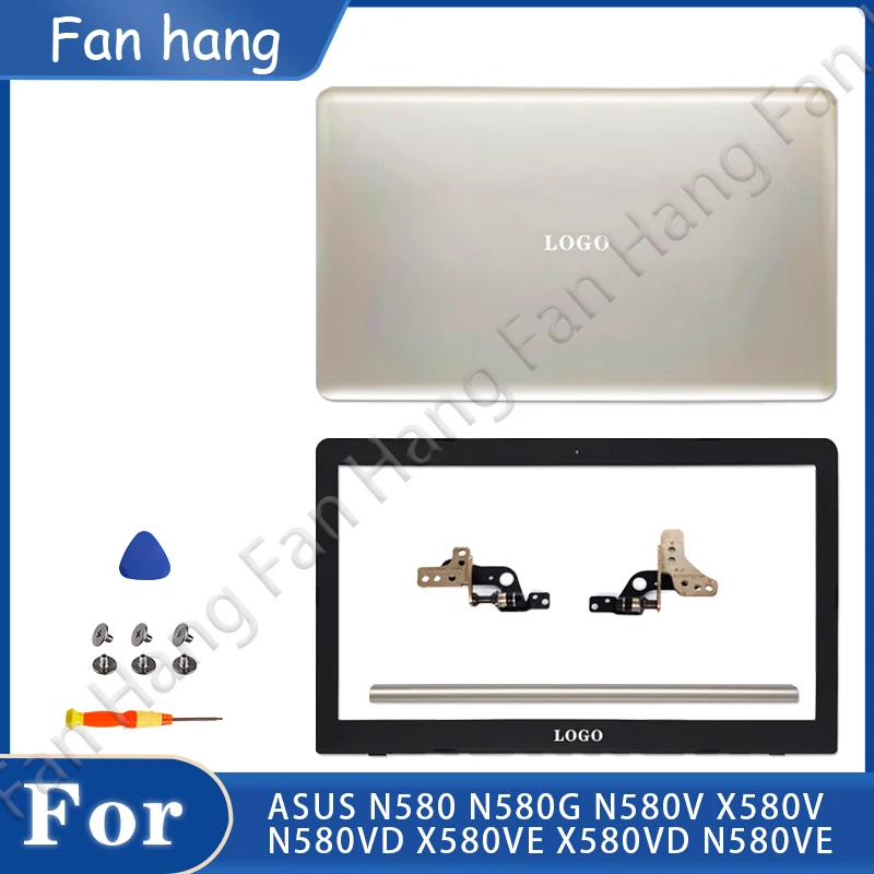 

New Housing Case For N580 N580G N580V X580V N580VD X580VE X580VD N580VE Laptop Plastic LCD BACK Cover/Fron Bezel Hinges Replace