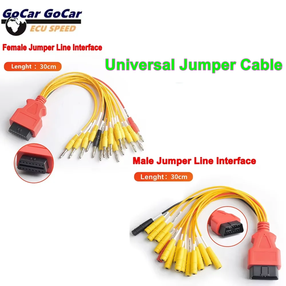 New 2026 Universal OBD Jump Wire Connector Plug Cable 16-Pin Male/Female Vehicle Fault Diagnosis Tool ECU Flashing Jump Wire