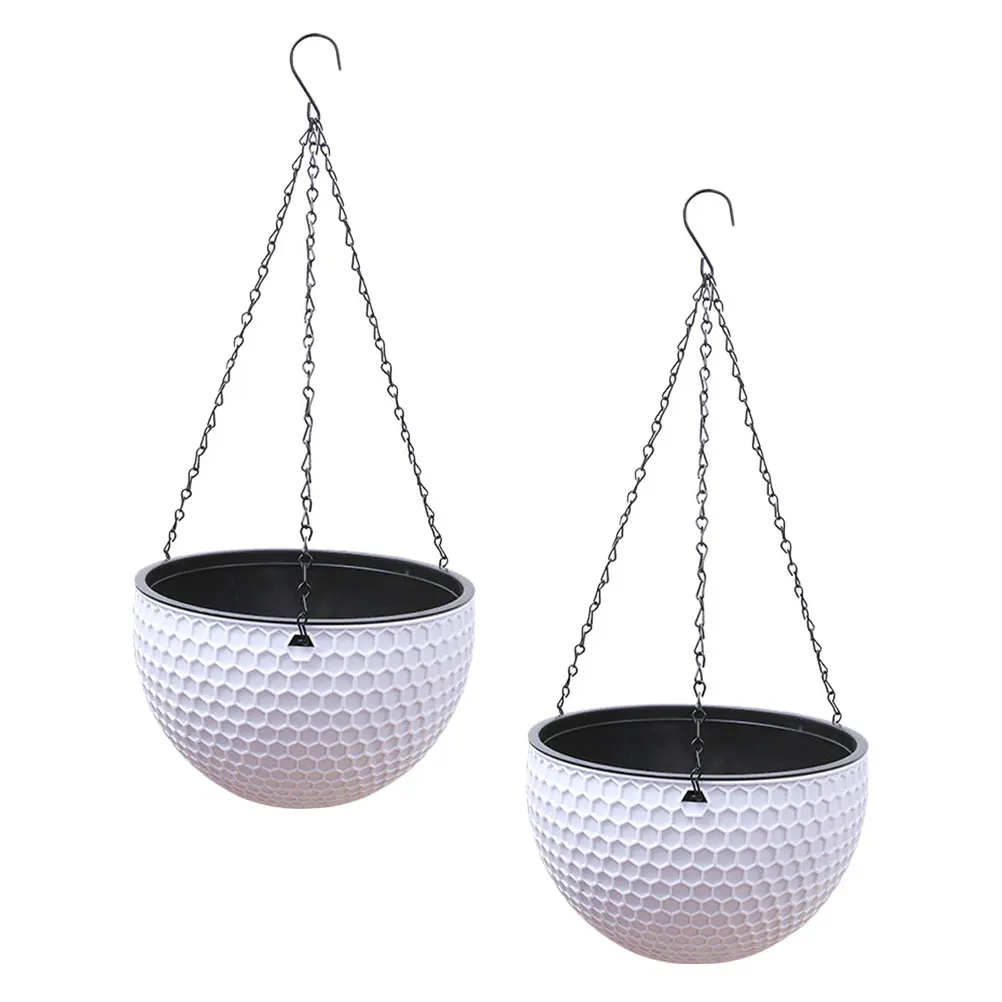 

Rattan Hanging Basket Flower Pot Plant Containers Empty Pcs Premium Plastic Garden Planter Decorative Office
