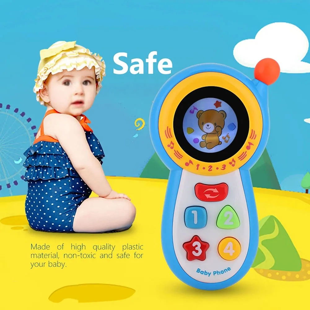 Puzzel Baby Mobiele Telefoon Speelgoed Met Geluiden Rond Spiegel Vroeg Educatief Speelgoed Voor 0-3 Jaar Oud Kind