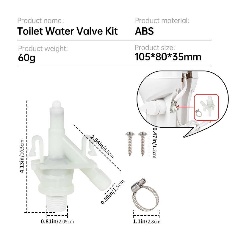 Water Valve Kit for 300 310 320 Series Pedal Flush Sealand Marine Toilet RV Toilet Seal, RV Toilet Gasket Compatible with Dometi