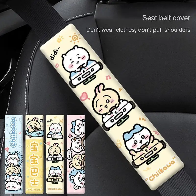 Japan Anime Chiikawass Car Accessories Car Seat Belt Shoulder Protector Anti-Wear Anti-Strangle Car Safety Belt Protective Cover