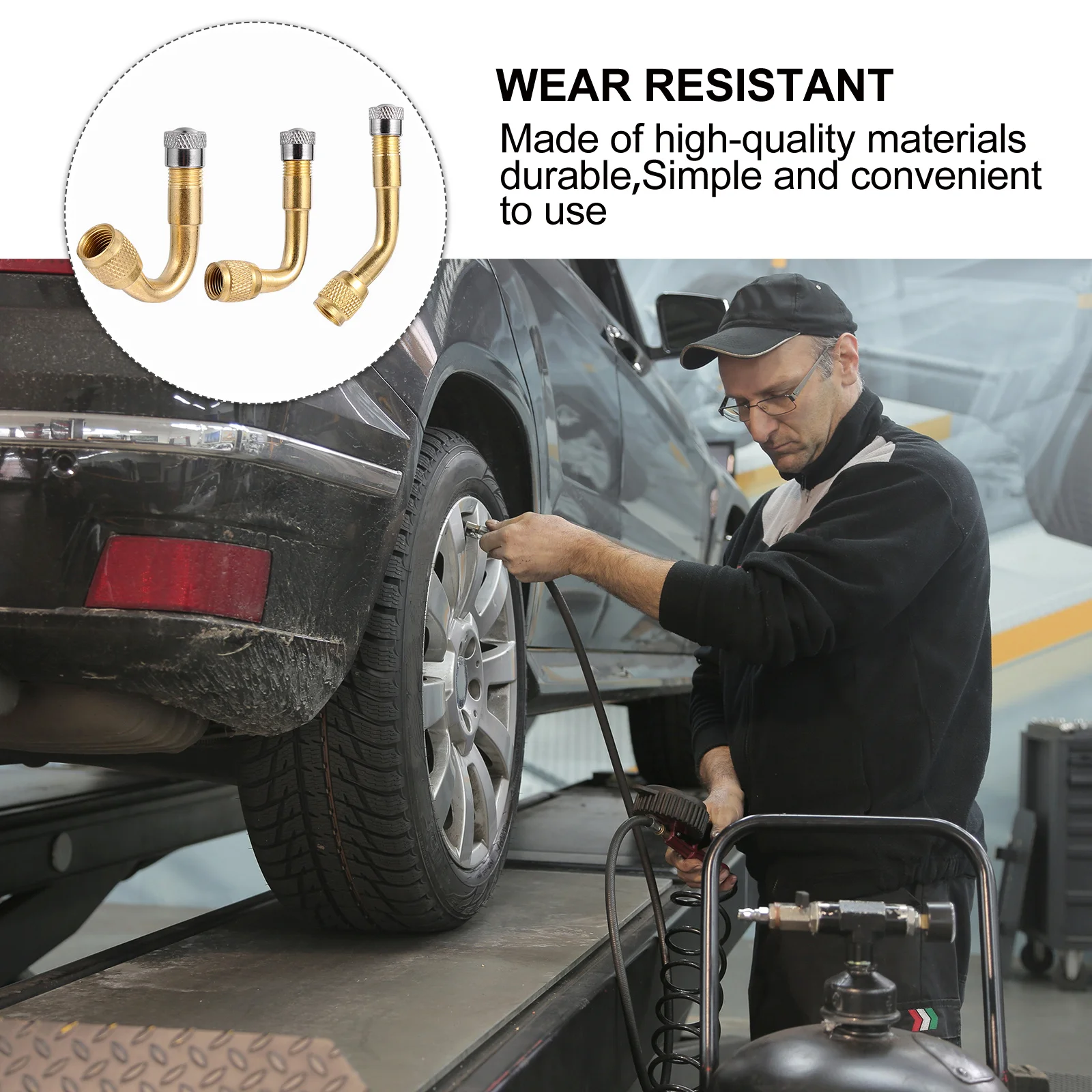 

3 pcs 45 90 135 Degree Tire Valve Stem Extension Adapter Copper For Car Motorcycle Truck Rv Bike Tyre Inflation Easy Access