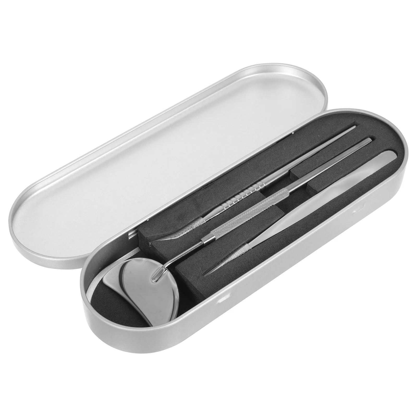 1 Set Set di strumenti per l'estensione delle ciglia Pinzette per innesto delle ciglia in acciaio inossidabile Specchio HD antiappannamento Fornitura di bellezza per salone portatile per