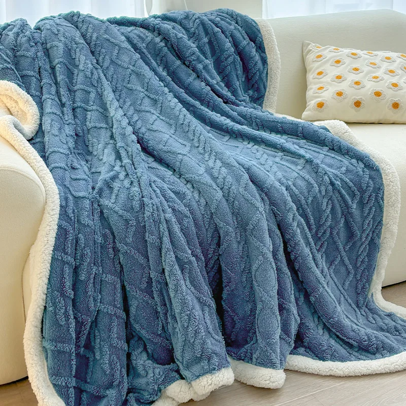 Winter Warm Tafu Velvet Blanket, Thickened Coral Velvet Cover Blanket - Portable Nap Sofa Blanket Bedding, Mother and Baby Grade