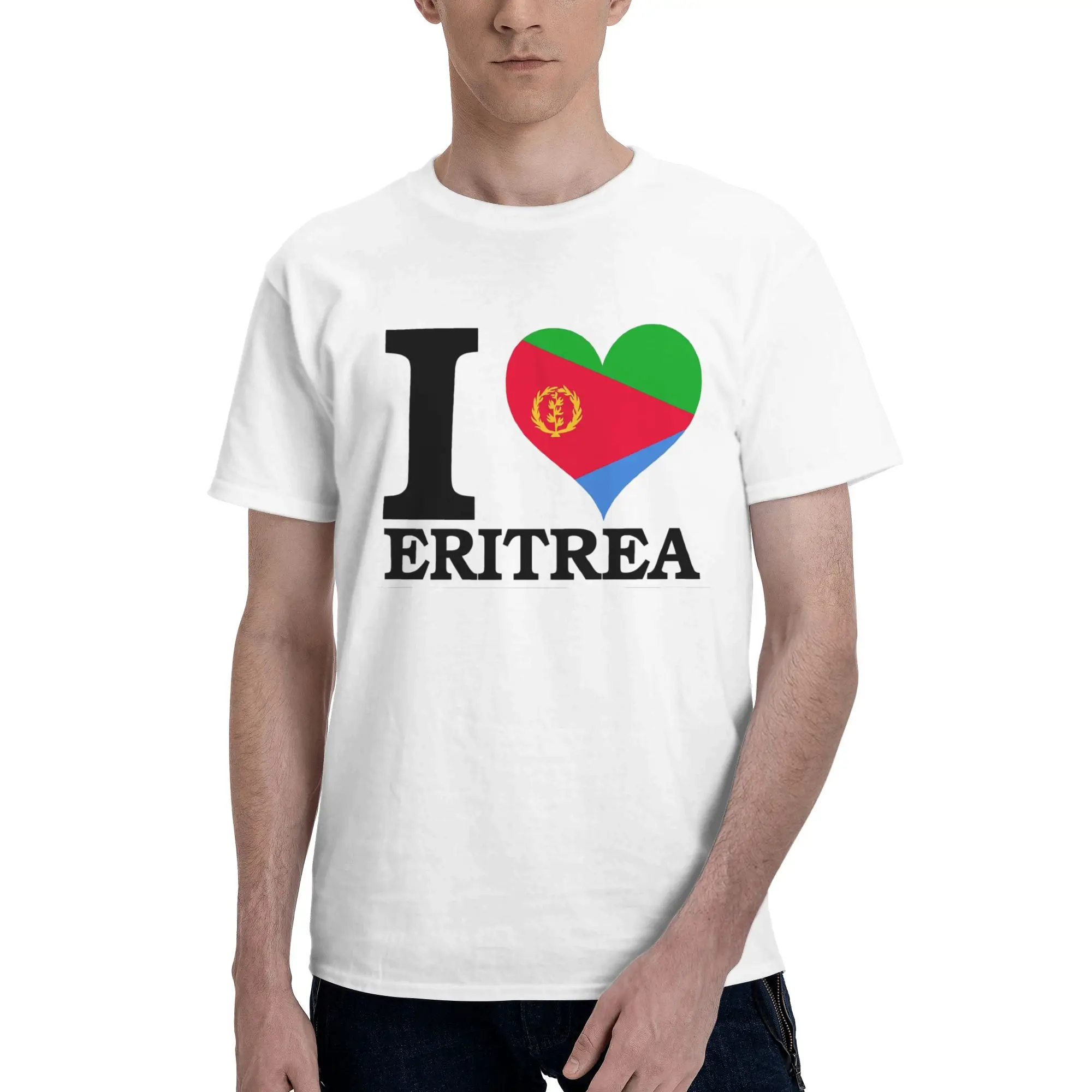 

Flag of Eritrea 100% Cotton T-Shirt Men's Classic T Shirts Men O-Neck Short Sleeve S-6XL