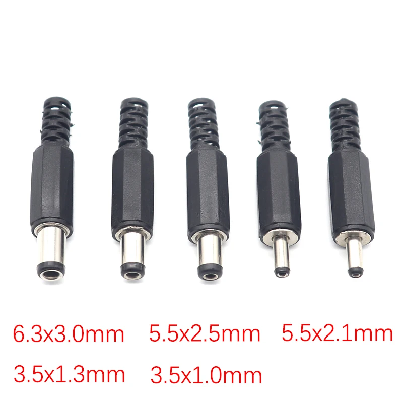 【30-5PCS】DC Power Male plug 5.5* 2.1mm 5.5* 2.5mm 3.5 * 1.35mm 6.3* 3.0mm 3.5*1.1mm adapter connector plug 5.5 2.1 2.5 3.5 1.35