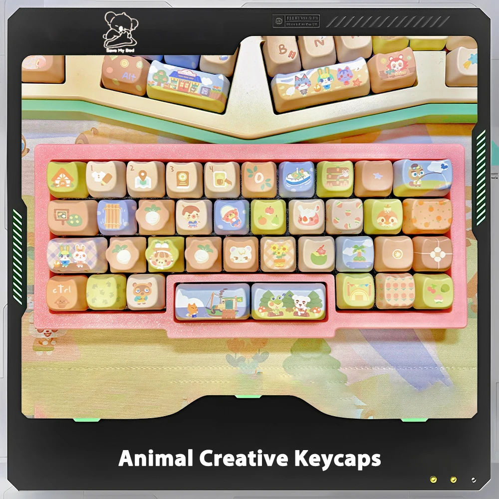 

Animal Keycaps Cute MAO/MOA 142 Keys PBT Customized Thermal Sublime Mechanical Keyboard Keycap Set Customized Keycaps Gift